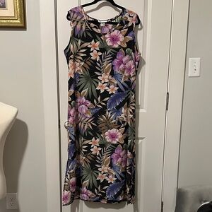 Maggie Sweet Navy & Floral Maxi Shift Dress